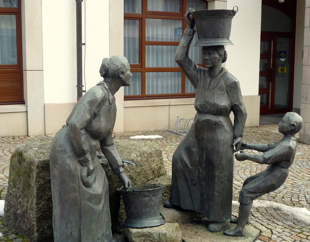 Bauersfrauen am Brunne in Hülben