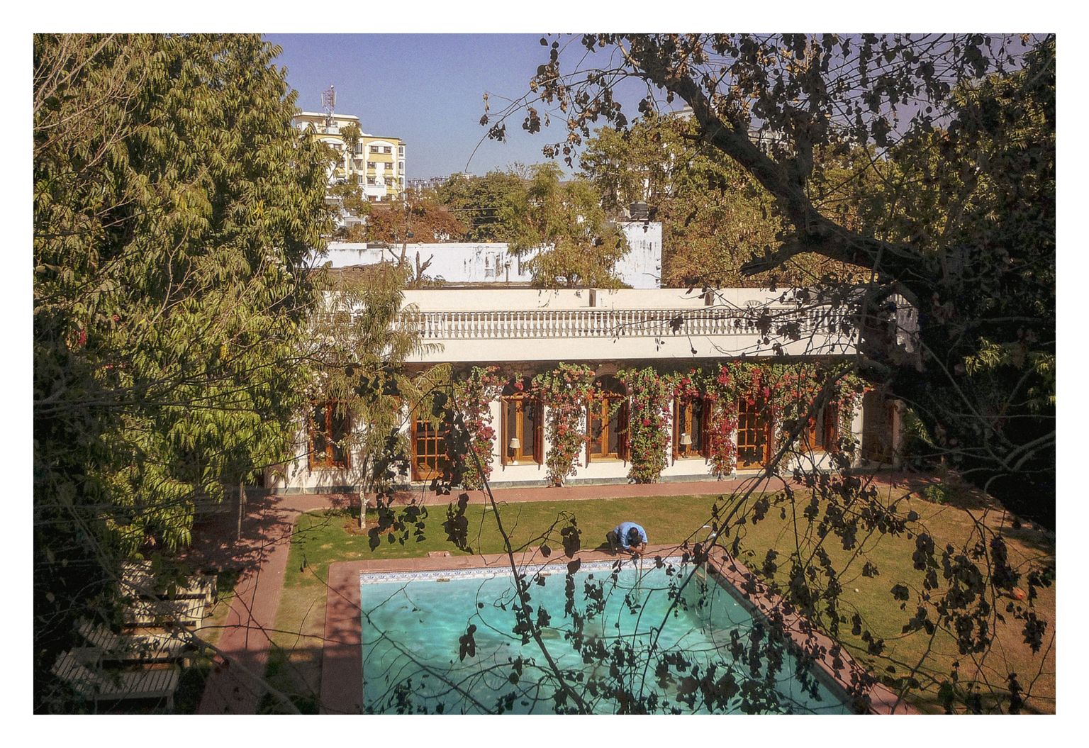 Blick aus dem Fenster des Hotelzimmers